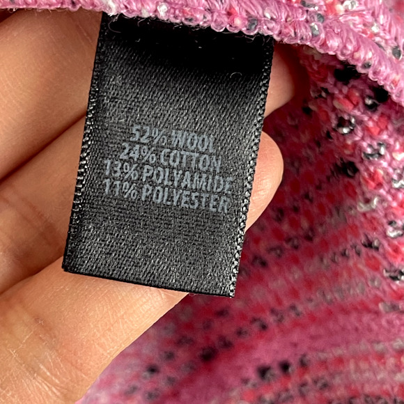 St.John For Mary Kay Long Tweed Jacket Womens 2 Pink Wool Old Money Classic NWT - Picture 10 of 16